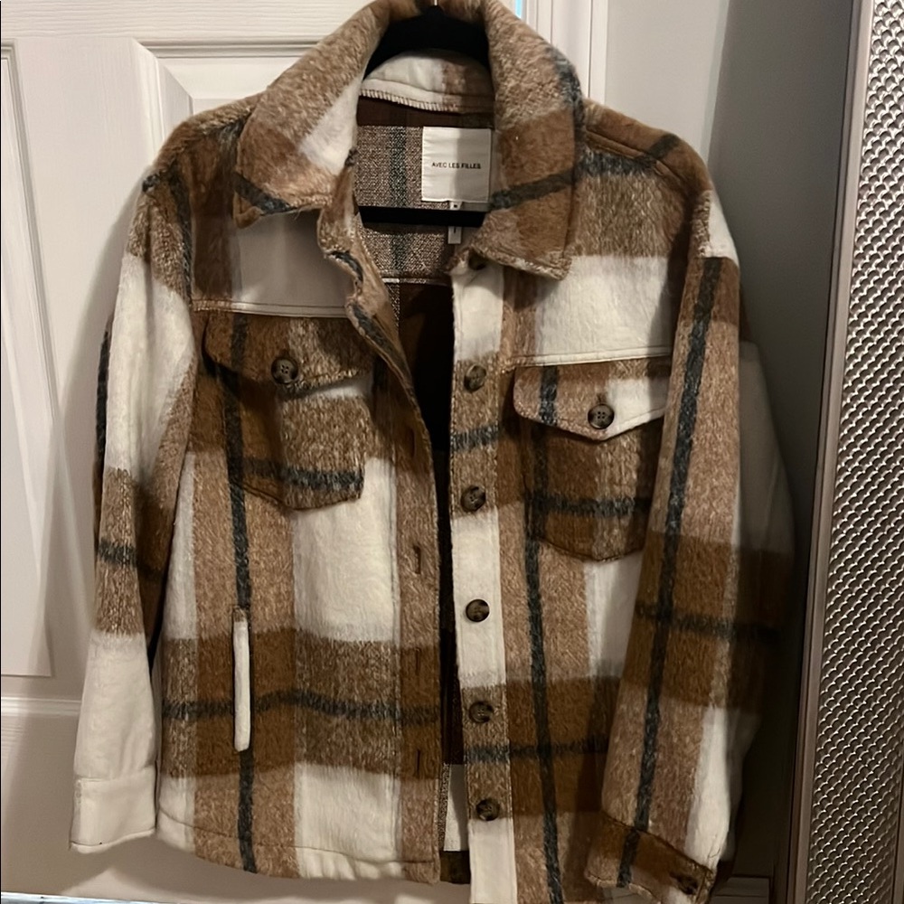 Avec Les Filles women Plaid Wool shacket